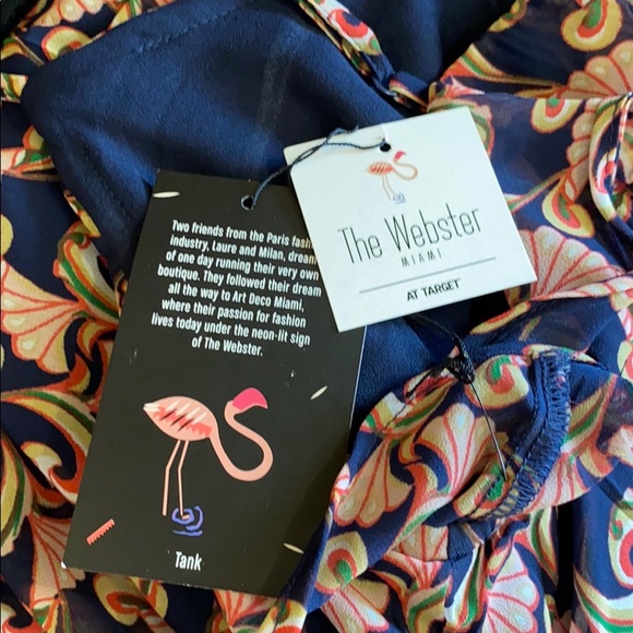 NWT The Webster Flouncy navy patterned tank top - Picture 6 of 6
